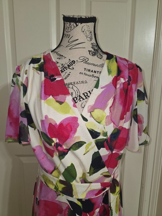 Shelby & Palmer Floral Wrap Midi Dress – Size 8 - Picture 2 of 6